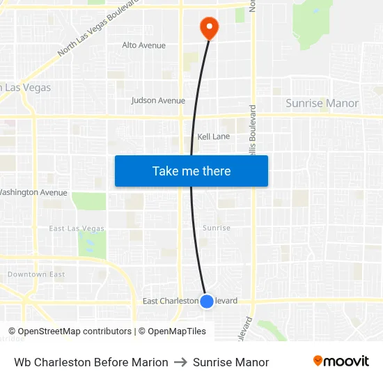 Wb Charleston Before Marion to Sunrise Manor map