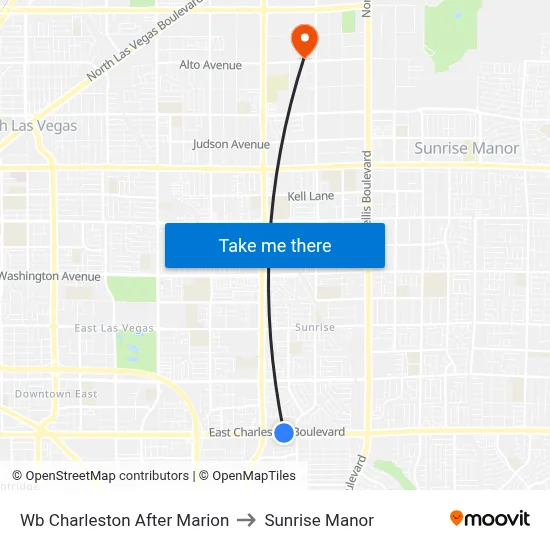 Wb Charleston After Marion to Sunrise Manor map