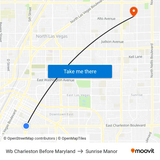 Wb Charleston Before Maryland to Sunrise Manor map