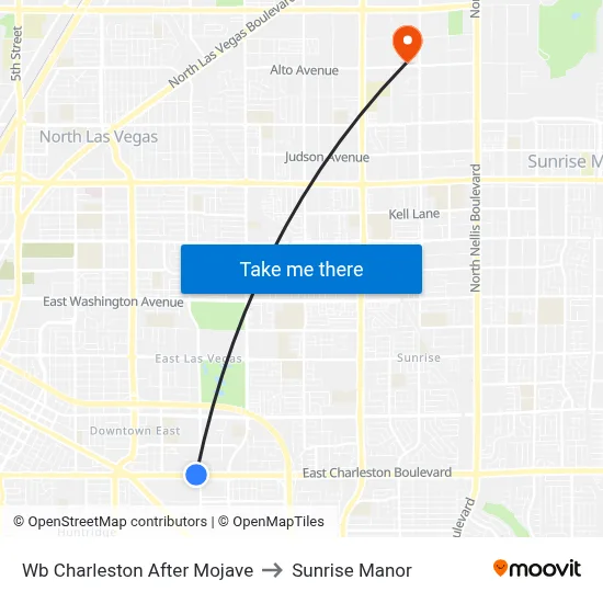 Wb Charleston After Mojave to Sunrise Manor map