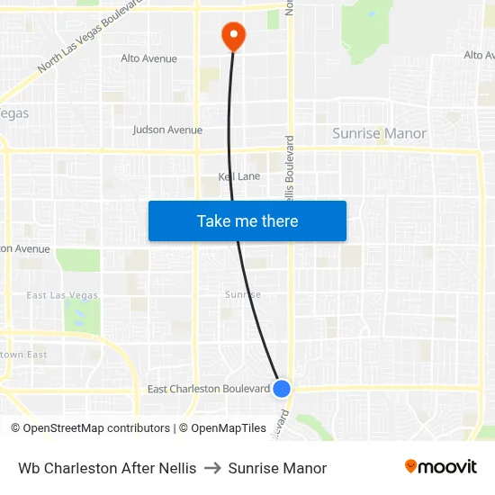 Wb Charleston After Nellis to Sunrise Manor map