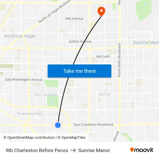 Wb Charleston Before Pecos to Sunrise Manor map
