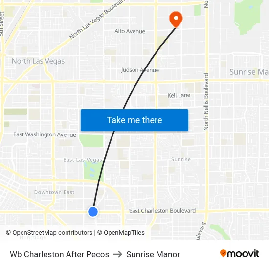 Wb Charleston After Pecos to Sunrise Manor map