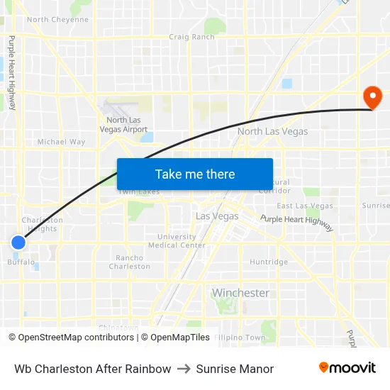 Wb Charleston After Rainbow to Sunrise Manor map