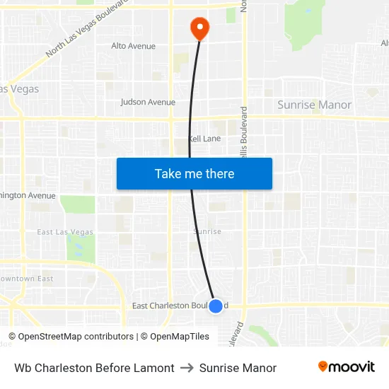 Wb Charleston Before Lamont to Sunrise Manor map