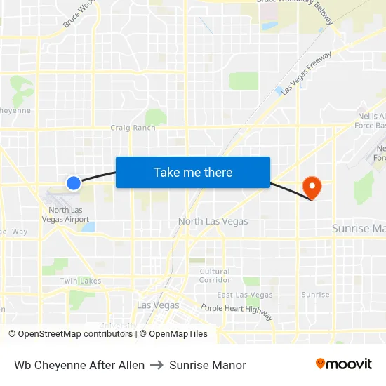 Wb Cheyenne After Allen to Sunrise Manor map