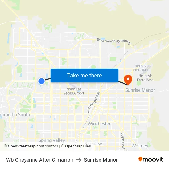 Wb Cheyenne After Cimarron to Sunrise Manor map