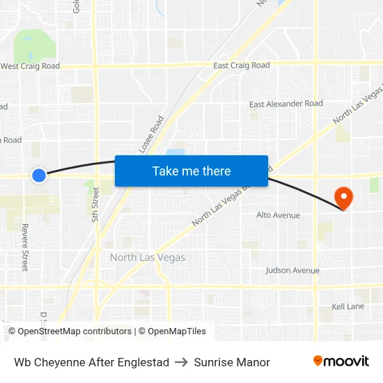 Wb Cheyenne After Englestad to Sunrise Manor map