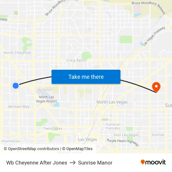 Wb Cheyenne After Jones to Sunrise Manor map