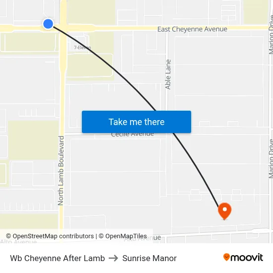 Wb Cheyenne After Lamb to Sunrise Manor map