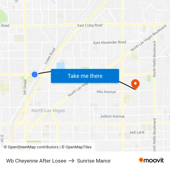 Wb Cheyenne After Losee to Sunrise Manor map