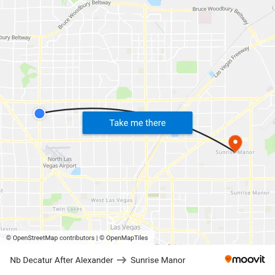 Nb Decatur After Alexander to Sunrise Manor map