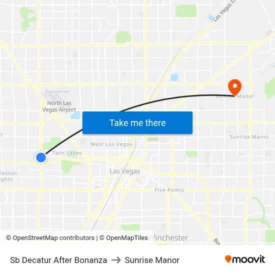 Sb Decatur After Bonanza to Sunrise Manor map