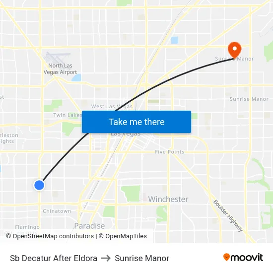 Sb Decatur After Eldora to Sunrise Manor map