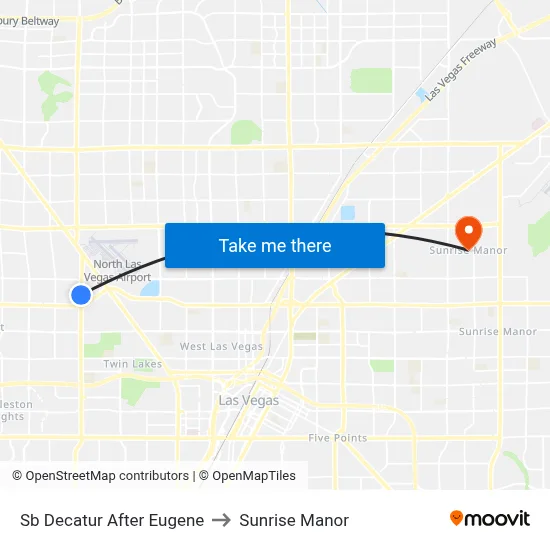 Sb Decatur After Eugene to Sunrise Manor map