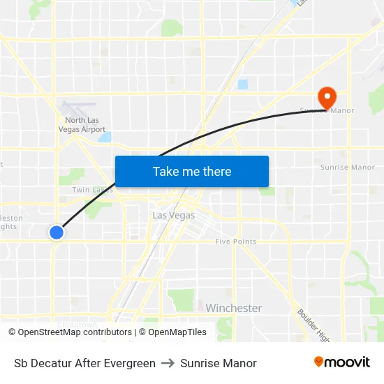 Sb Decatur After Evergreen to Sunrise Manor map