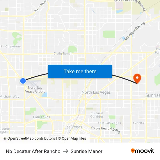 Nb Decatur After Rancho to Sunrise Manor map