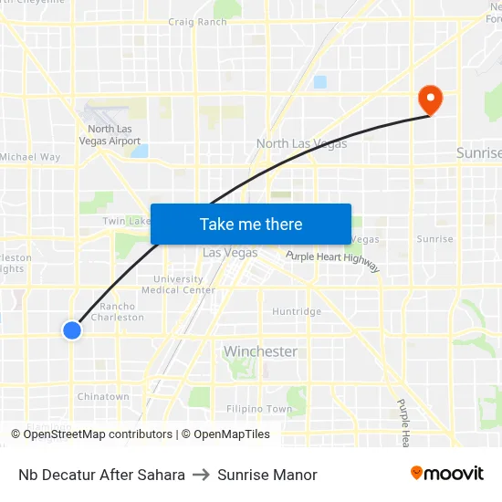 Nb Decatur After Sahara to Sunrise Manor map