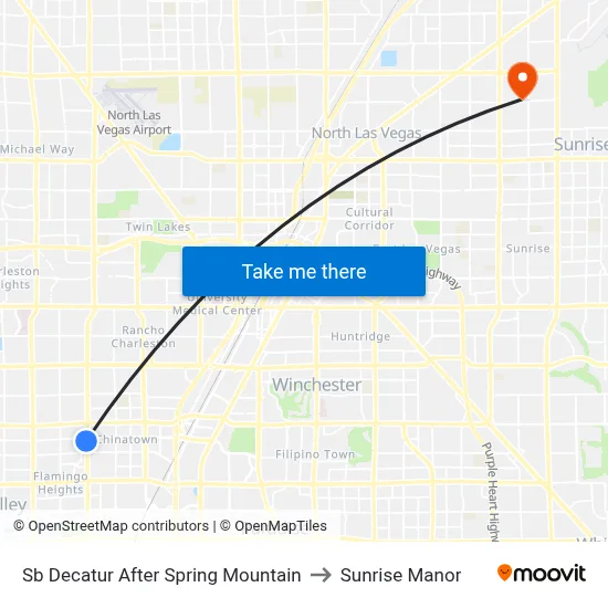 Sb Decatur After Spring Mountain to Sunrise Manor map
