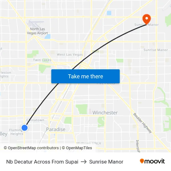 Nb Decatur Across From Supai to Sunrise Manor map