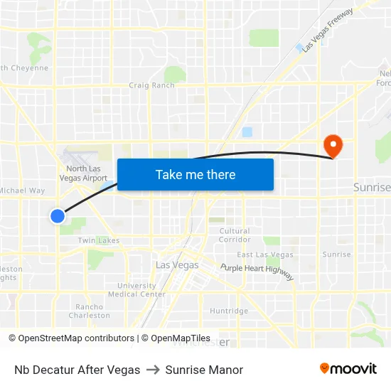 Nb Decatur After Vegas to Sunrise Manor map