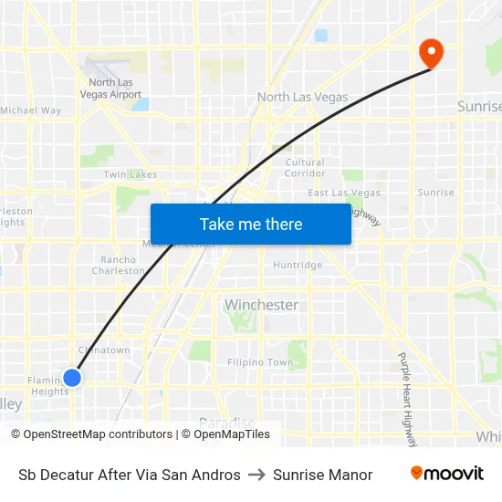 Sb Decatur After Via San Andros to Sunrise Manor map