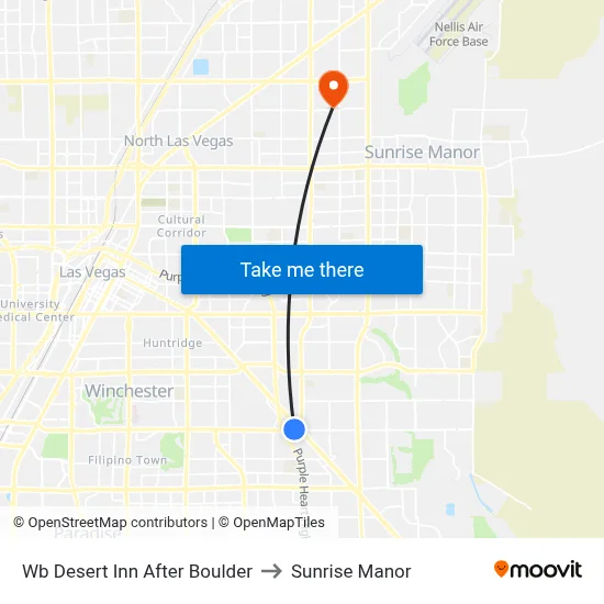 Wb Desert Inn After Boulder to Sunrise Manor map