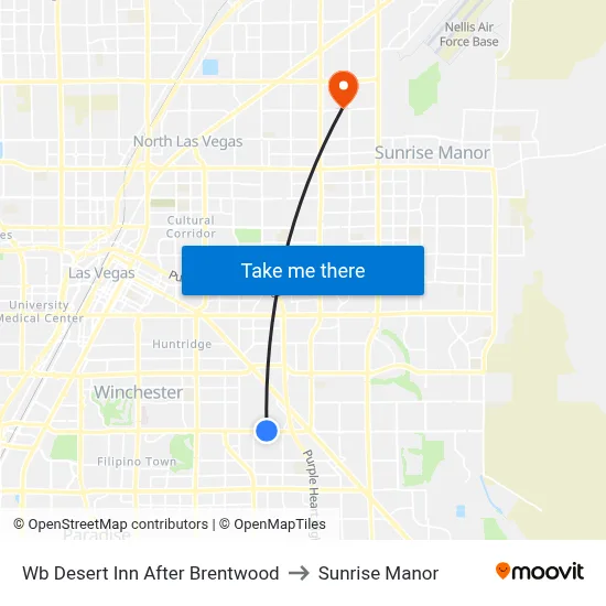 Wb Desert Inn After Brentwood to Sunrise Manor map
