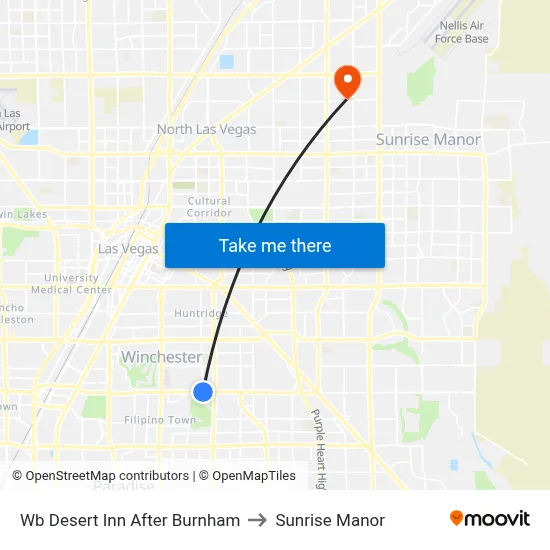 Wb Desert Inn After Burnham to Sunrise Manor map