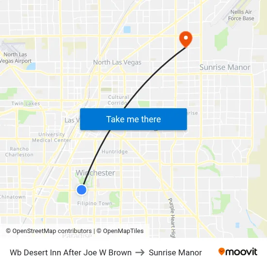 Wb Desert Inn After Joe W Brown to Sunrise Manor map