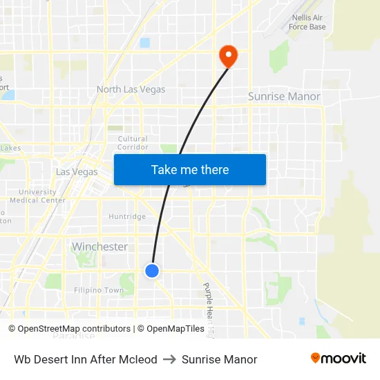 Wb Desert Inn After Mcleod to Sunrise Manor map