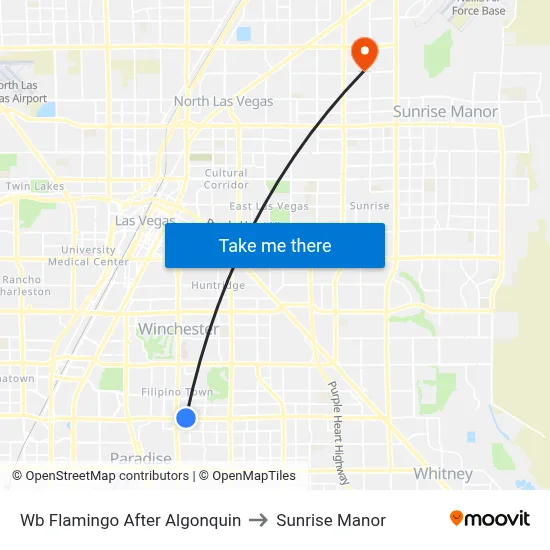 Wb Flamingo After Algonquin to Sunrise Manor map