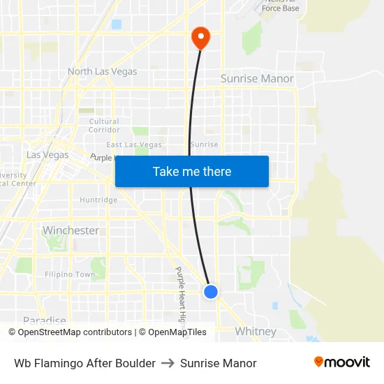 Wb Flamingo After Boulder to Sunrise Manor map