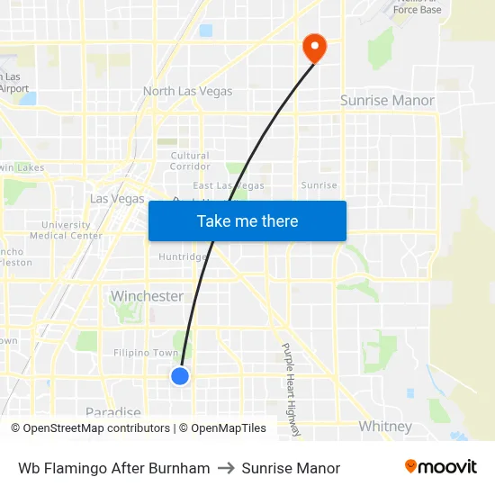 Wb Flamingo After Burnham to Sunrise Manor map