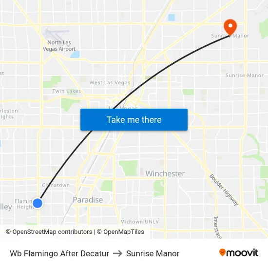 Wb Flamingo After Decatur to Sunrise Manor map