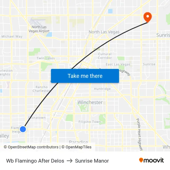 Wb Flamingo After Delos to Sunrise Manor map