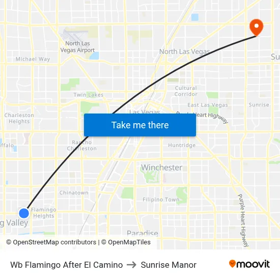 Wb Flamingo After El Camino to Sunrise Manor map