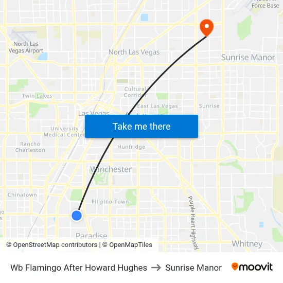 Wb Flamingo After Howard Hughes to Sunrise Manor map