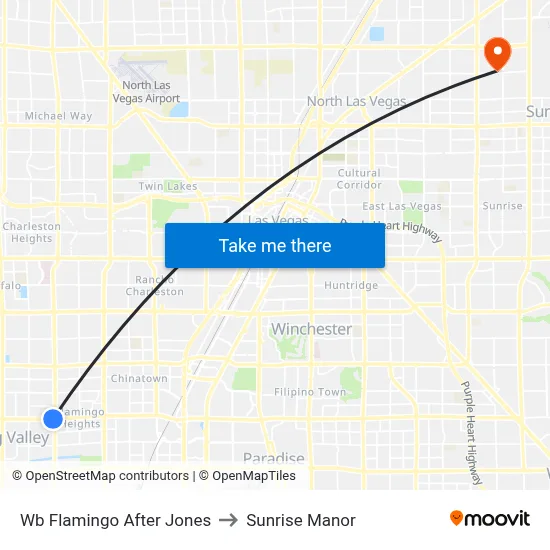 Wb Flamingo After Jones to Sunrise Manor map