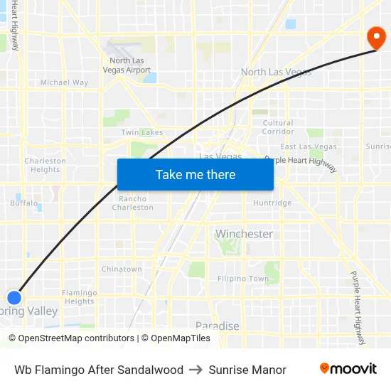 Wb Flamingo After Sandalwood to Sunrise Manor map