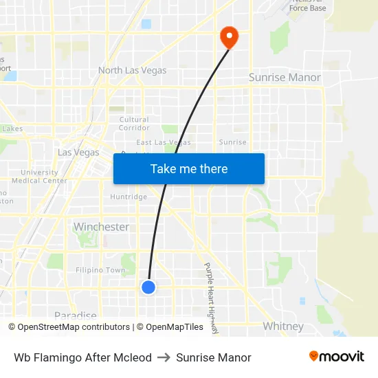 Wb Flamingo After Mcleod to Sunrise Manor map