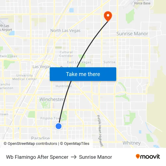 Wb Flamingo After Spencer to Sunrise Manor map