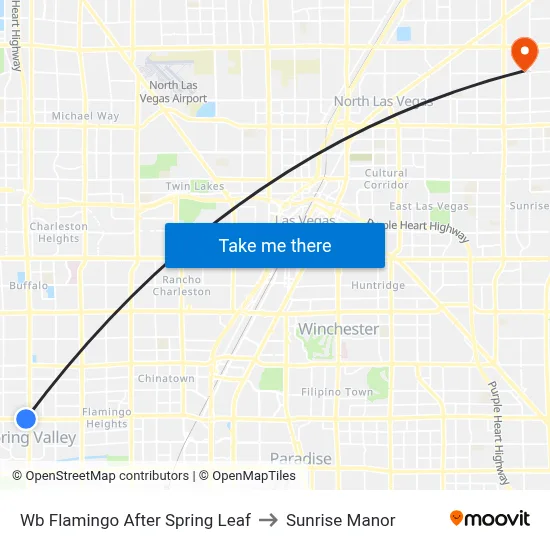 Wb Flamingo After Spring Leaf to Sunrise Manor map