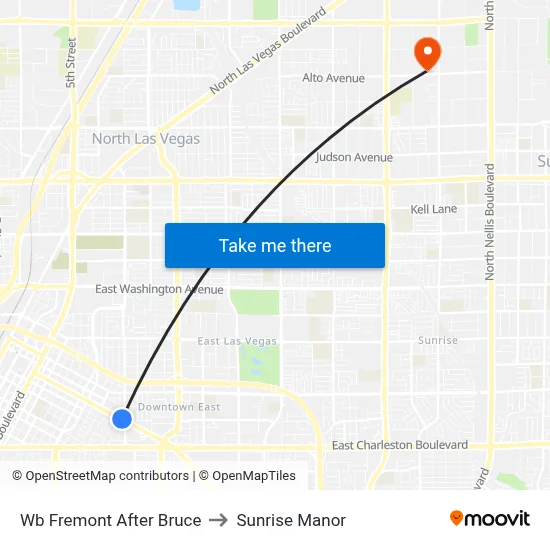 Wb Fremont After Bruce to Sunrise Manor map