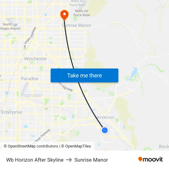 Wb Horizon After Skyline to Sunrise Manor map