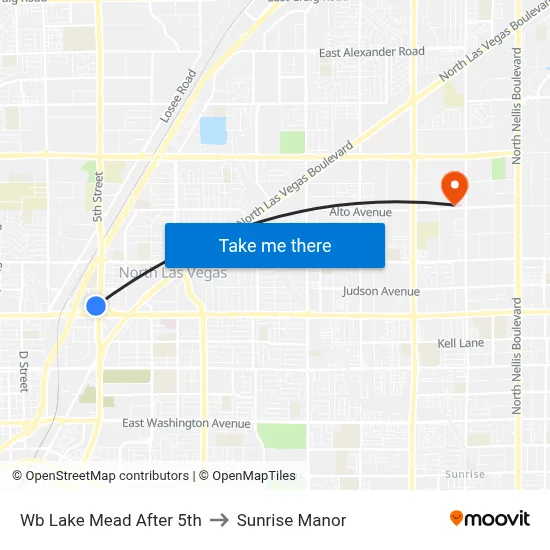 Wb Lake Mead After 5th to Sunrise Manor map