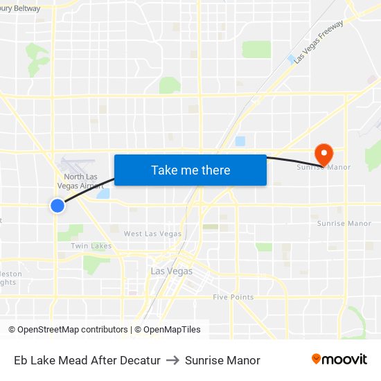 Eb Lake Mead After Decatur to Sunrise Manor map