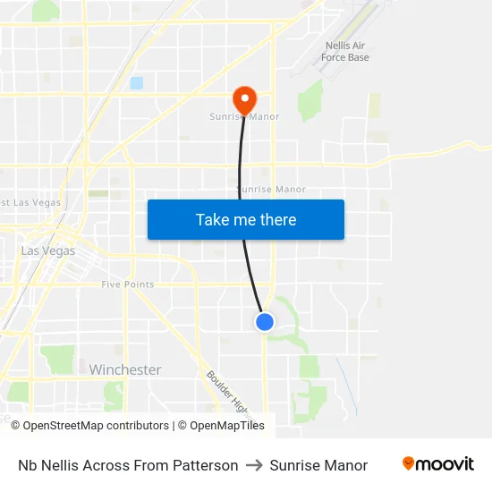 Nb Nellis Across From Patterson to Sunrise Manor map