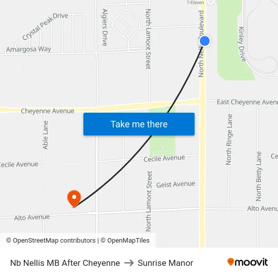 Nb Nellis MB After Cheyenne to Sunrise Manor map