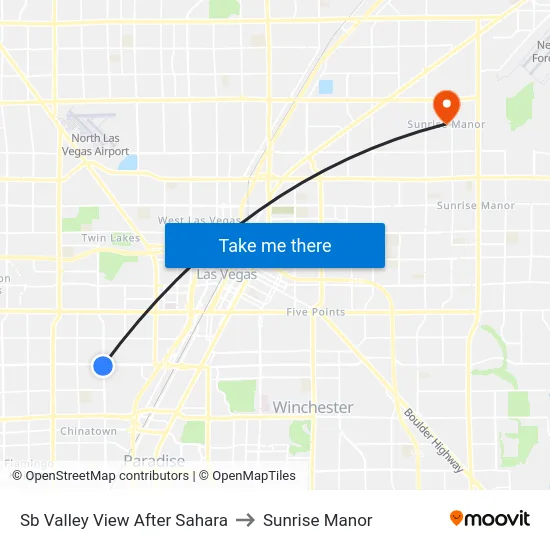 Sb Valley View After Sahara to Sunrise Manor map